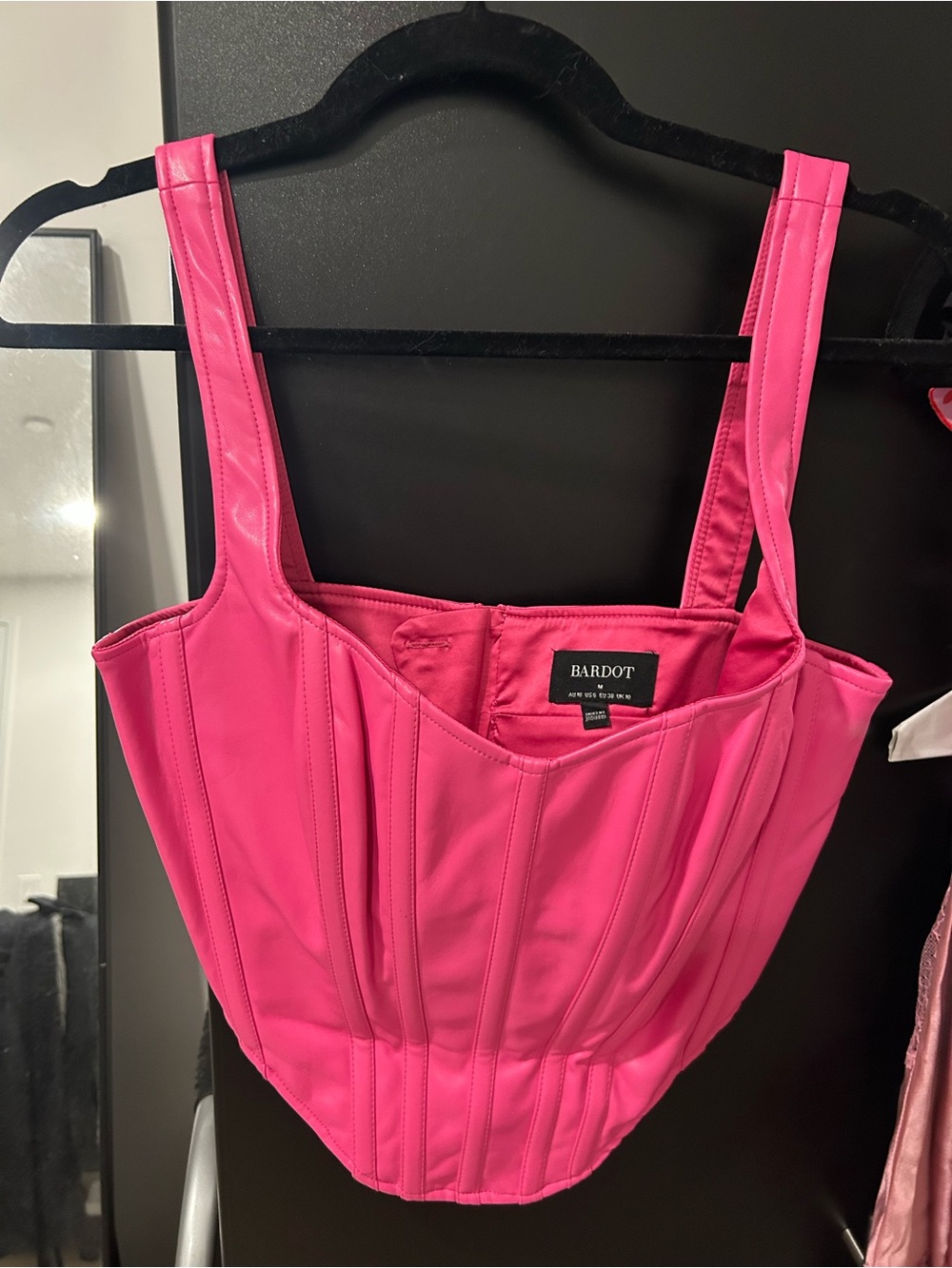 Bardot Bright Pink Structured Corset Top